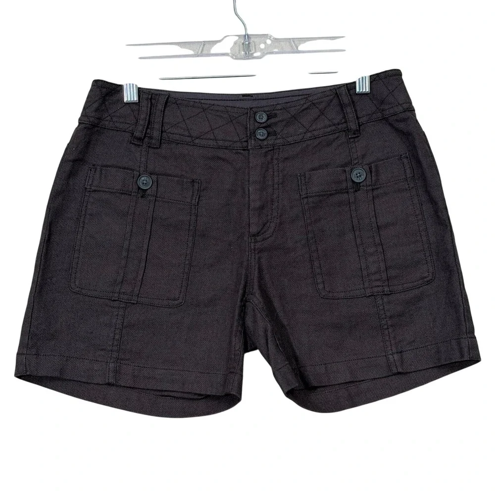 Wrap London Shorts Women US 6‎ Linen Cotton Utility Summer WK46